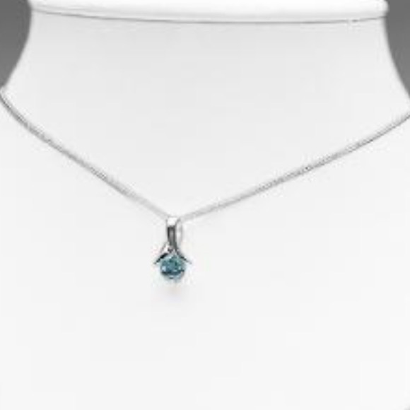 1.10 CTW Swiss Blue Topaz Sterling Silver 18 Inch Designer Necklace - Picture 5 of 5